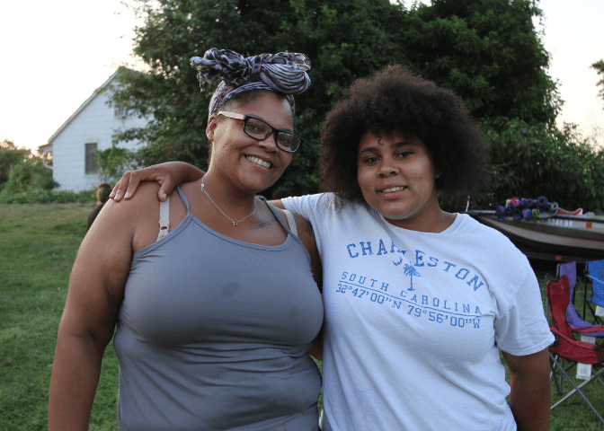 Tiffany Bellfield and her daughter, Kayla, at the Ballew Estates 2019 teen retreat. The farm is near Richmond, Kentucky.