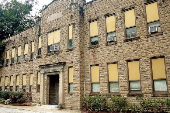 The outside of the old Carr Creek High School in Knott County, Kentucky. The school is being renovating to be a visitors center