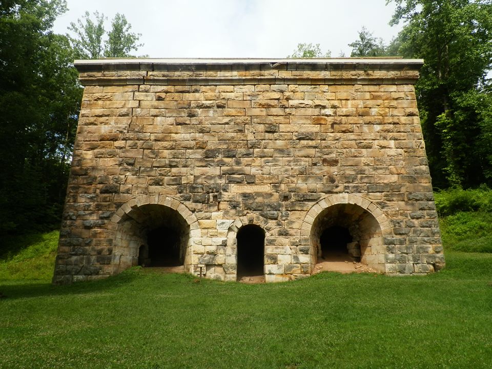 The front of the Fitchburg Furnace in EStill County, kentucky, which is helping to build tourism in eastern kentucky.