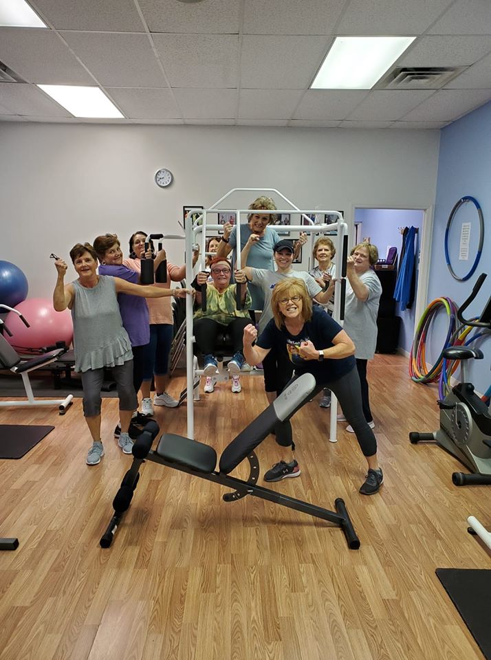 A group of women at Spirit Strong Fitness, a studio gym for women of all ages and abilities in the Paintsville area. Spirit Strong has a MACED loan