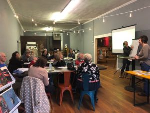 How to Airbnb participants learn from facilitators Jessa Turner and Amy Lewis at the recent training in Manchester, KY.