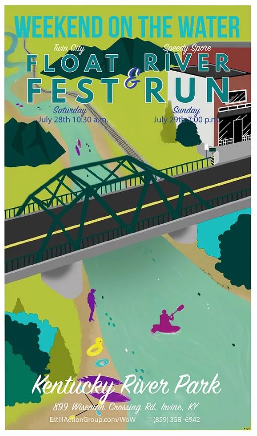 A poster for Estill county's weekend on the water in eastern kentucky.