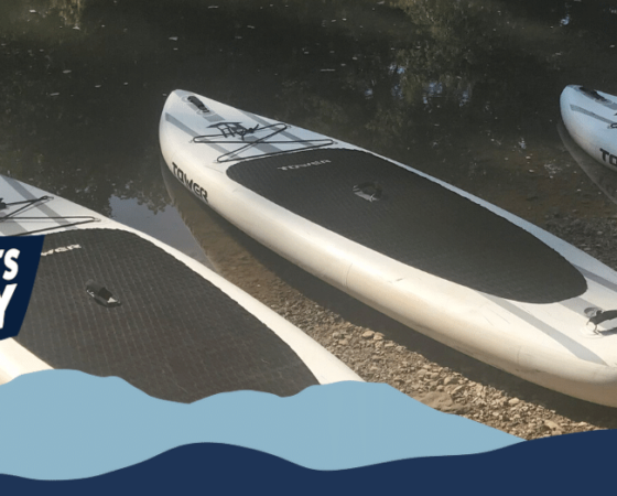 Rockcastle River is a popular place for stand-up paddle boarding Eastern Kentucky. The river is part of a trail town in Rockcastle County, Kentucky.