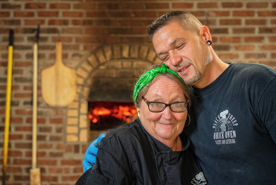 Two employees of Hemphill Community Center and Black Sheep Brick Oven Bakery & Catering in Letcher County, Kentucky. 