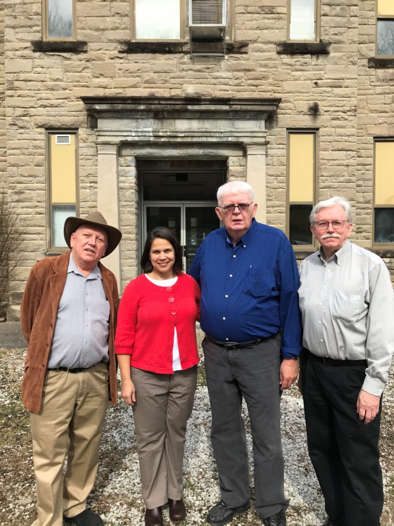 MACED staff stands outside carr creek visitors center in the former carr creek high school in eastern kentucky.