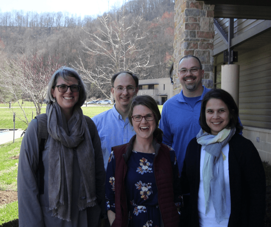 Five people smile outside the perry county library in hazard kentucky. MACED paid for the training held with KCARD and other partners.