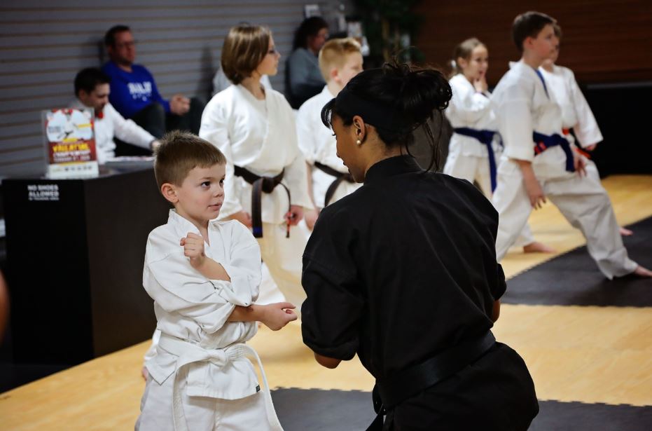 A young boy learns karate at Gin Ryu Martial Arts Academy. MACED provided the Richmond KY business with affordable financing