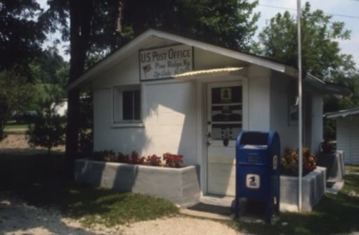 An original photo of the historic Pine Ridge, KY, post office.