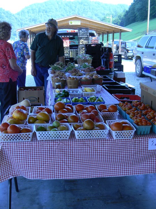 A picture of the Perry County Farmers Market, which offers Double Dollars in collaboration with Community Farm Alliance.