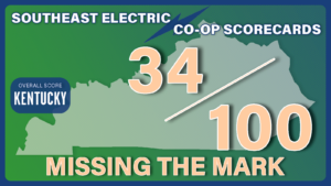 Image says southeast electric coop scorecards 34/100 missing the mark.