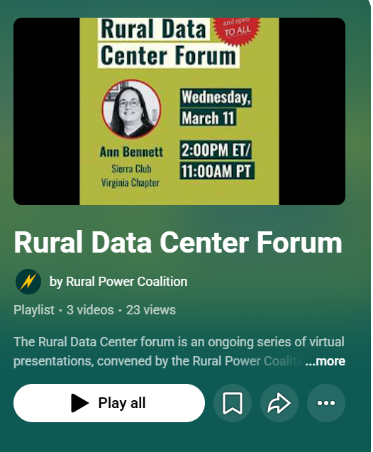 A cover image for the rural data center forum playlist