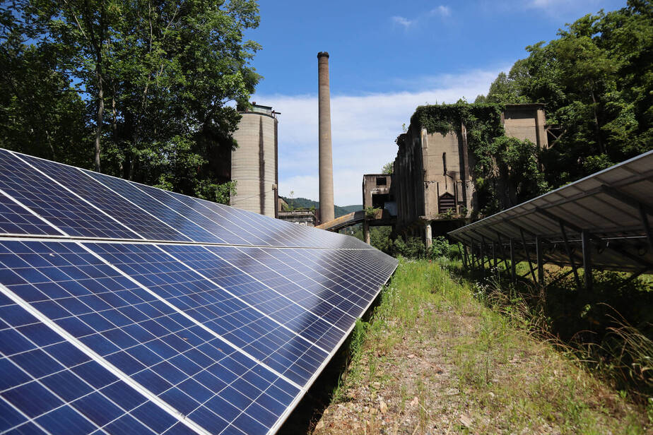 Solar panels in Lynch, Kentucky power a water plant