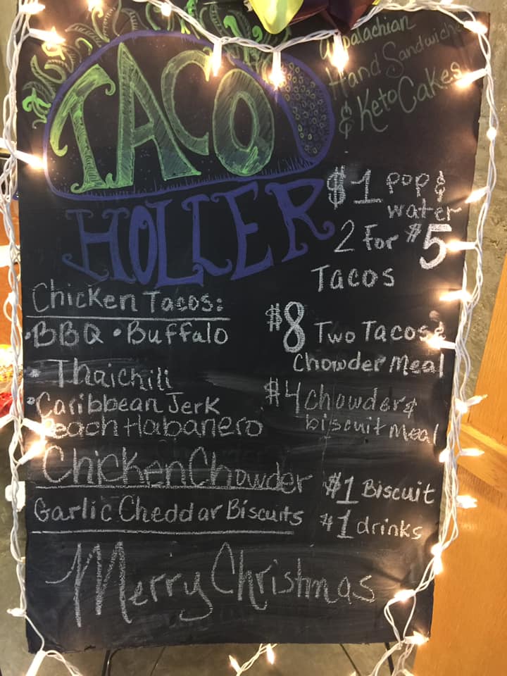 Taco Holler in Harlan Kentucky is owned by Ashley Bledsoe. The menu includes vegan to gluten-free and keto-diet friendly items.