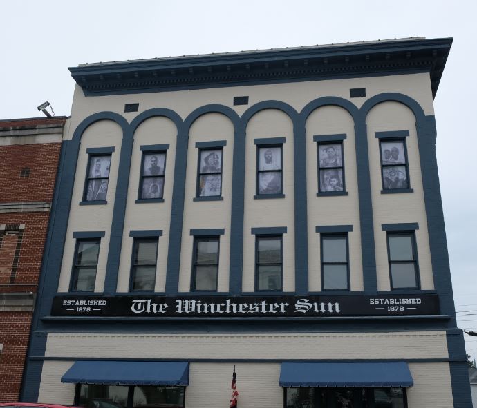 The Winchester Sun display highlights African American history in Clark County Kentucky, racial equity by better together winchester 